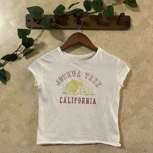 Abercrombie Kids - Girl Size 7/8 - White Joshua Tree Short Sleeve Graphic Tee